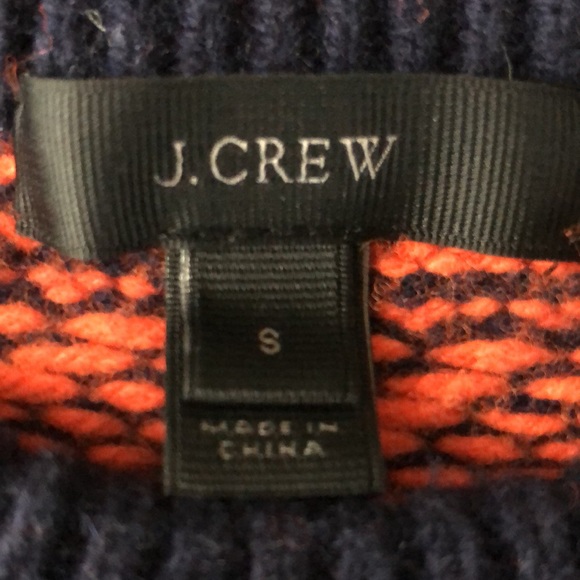 J Crew fair isle seater. Navy and red. The red is an orange-y red. - Picture 2 of 9